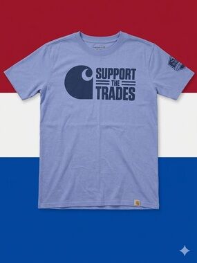 Carhartt Unisex Light Blue Support The Trades Graphic Short Sleeve Tee